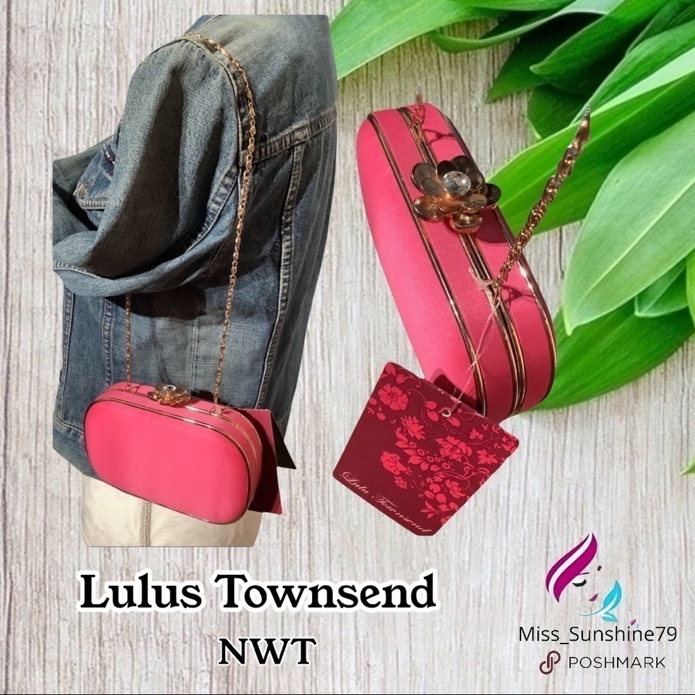 Lulu Townsend NWT elegant satin pink rose gold bag